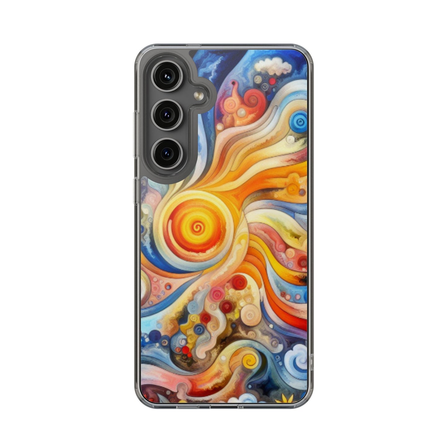 Colorful Abstract Swirl Clear Phone Case