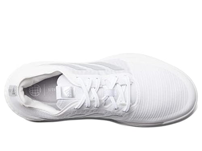 adidas Women's Crazyflight Volleyball Shoe, White/Silver Metallic/Grey, 10