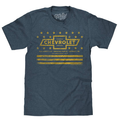Chevrolet Yellow Stars & Stripes T-Shirt - Gray