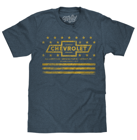 Chevrolet Yellow Stars & Stripes T-Shirt - Gray