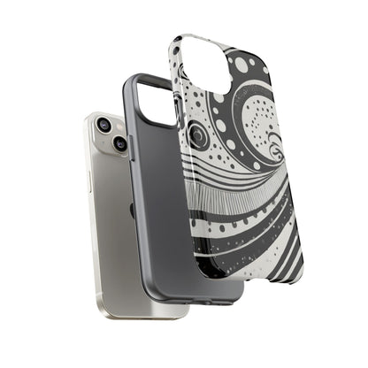 Artistic Black & White Swirl Tough Phone Case