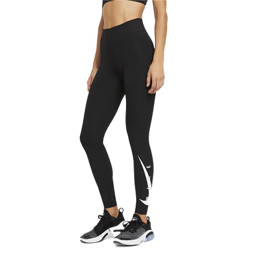 Nike Women's Plus Size Mid-Rise 7/8 Leggings (Black/Reflective Silver) Size 3X