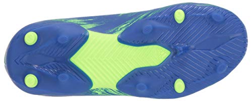 adidas Boy's Nemeziz 19.3 Laceless Firm Ground Soccer Shoe, Signal Green/Black/Team Royal Blue, 6 Little Kid