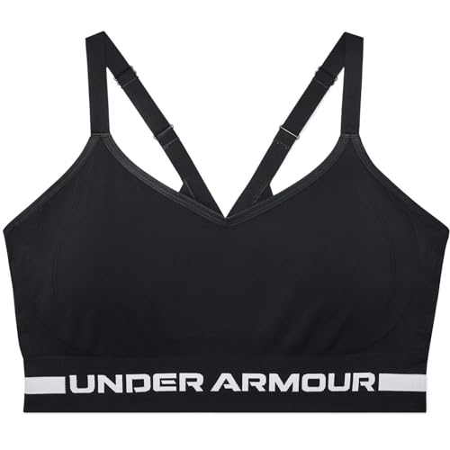 Under Armour Women's Standard Seamless Low Long Bra, Black (001)/Beta, 1X