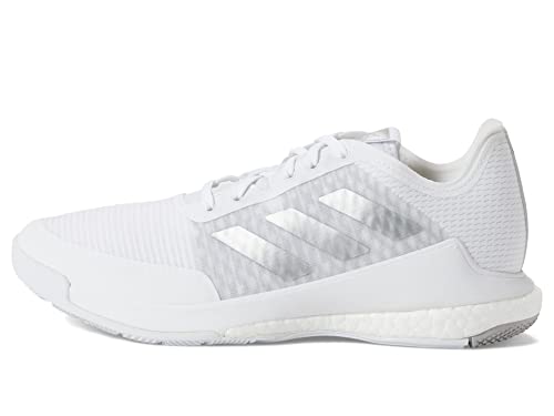adidas Women's Crazyflight Volleyball Shoe, White/Silver Metallic/Grey, 10