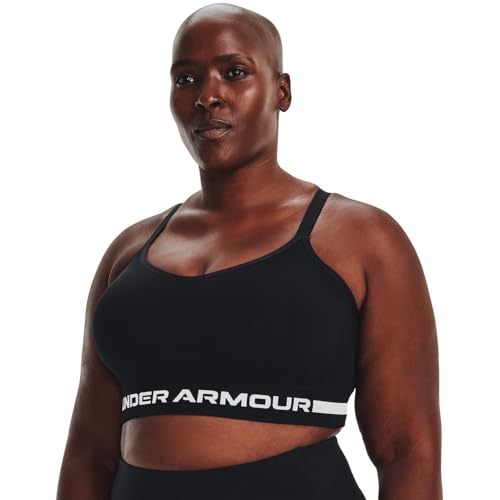 Under Armour Women's Standard Seamless Low Long Bra, Black (001)/Beta, 1X