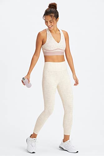 Fabletics Women's Define PowerHold® High-Waisted 7/8 Legging, Maximum Compression, Flattering, M, Soft White Camo
