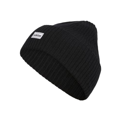 adidas Women's 4 Inch Cuff Fold Beanie, Black/White F22, One Size