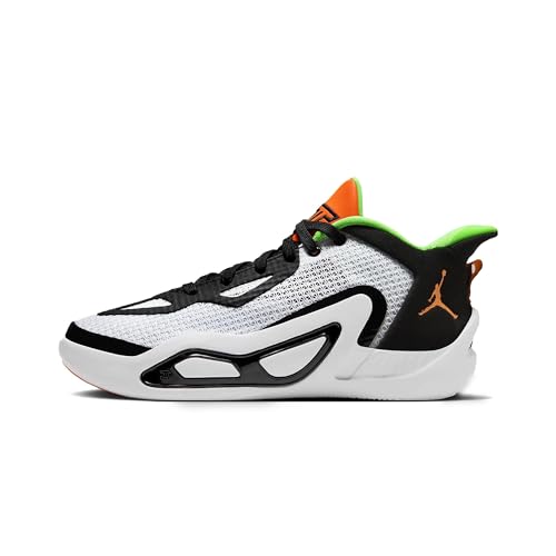 Nike Jordan Kids Tatum 1 Basketball Shoe, White/Black/Green Strike/Total Orange, 7 Big Kid
