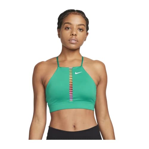 Nike Women's Indy Rainbow Ladder LS Padded High-Neck Sports Bra (X-Small)