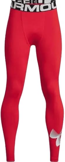 Under Armour Boys UA ColdGear Armour Leggings, Red, XS