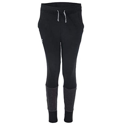 Under Armour Boys' Double Knit Tapered Pants, Black (001)/White, Youth Small
