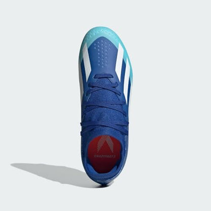 adidas Soccer X Crazylight.3 Firm Ground (Little Kid/Big Kid) Bright Royal/White/Solar Red 5 Big Kid M