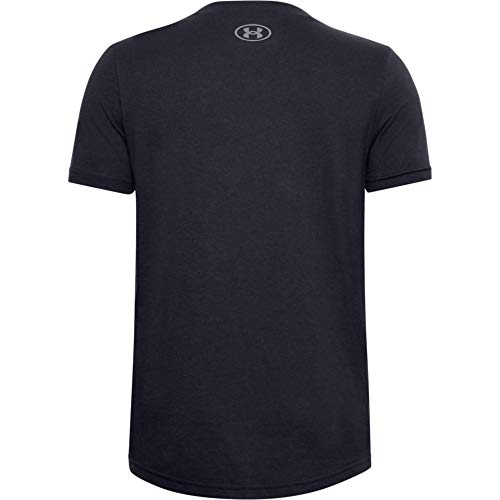 Under Armour Boys' Graphic T Camo Lockup , Black (001)/Steel , Youth Small