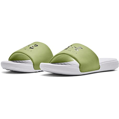 Under Armour Men's Ansa Graphic Logo Slide Sandal, White (100)/Sugar Mint, 11