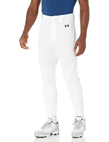 Under Armour Mens Utility Baseball Pant Closed 22 , (100) White / / Black , Large