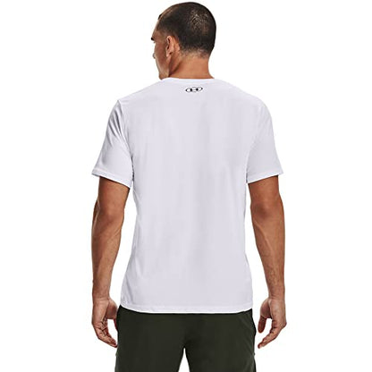 Under Armour mens Global Foundation Short-sleeve T-shirt , White (100)/Black , Medium