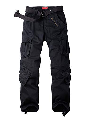 XNMAYA Cargo Pants for Women, Military Army Camo Combat Trousers,Work Camping Hiking Casual Pants with Pockets Black US 18