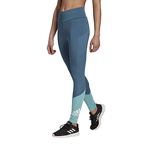 adidas Women's Big Logo Sport Tights, Orbit Indigo/Mint Tone/White, Large