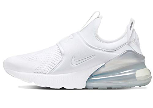 Nike Air Max 270 Extreme (Big Kid) White/White/Metallic Silver/White 5 Big Kid M
