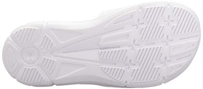 Under Armour Boys' Ignite V Slide Sandal, White (100)/Black, 3 M US Little Kid