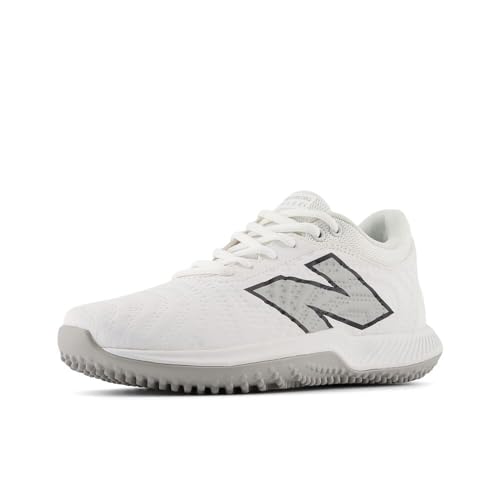 New Balance Women's FuelCell Fuse v4 Turf Trainer Softball Shoe, Optic White/Raincloud/Ice Blue, 7.5