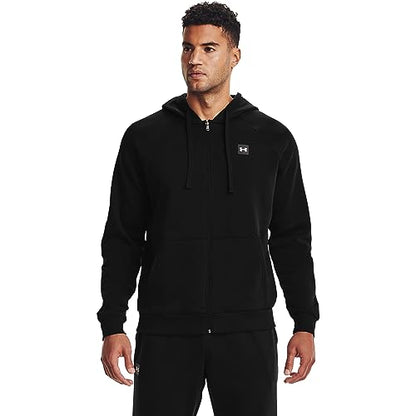 Under Armour Men's UA Rival Fleece Full Zip Hoodie , Black (001)/Onyx White , Medium