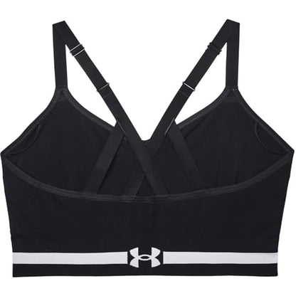 Under Armour Women's Standard Seamless Low Long Bra, Black (001)/Beta, 1X