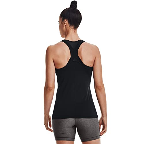 Under Armour Women's HeatGear Armour Racer Tank , Black (001)/Metallic Silver , Small