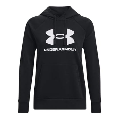 Under Armour Womens Rival Fleece Big Logo Hoodie , (001) Black / / White , Medium