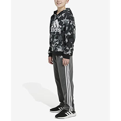 adidas Boys' Long Sleeve Camo Print Hoodie, Black, Large (14/16)