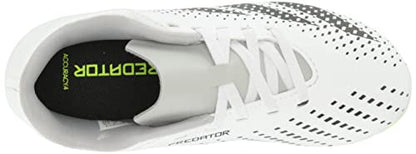 adidas Predator Accuracy.4 Firm Ground Sneaker, White/Core Black/Lucid Lemon, 5 US Unisex Big Kid