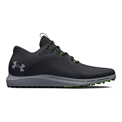 Under Armour Men's Charged Draw 2 Spikeless Cleat Golf Shoe, (001) Black/Black/Steel, 11