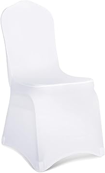 Babenest Spandex Chair Covers, Upgraded 30PCS Stretch Washable Fitted Banquet Chair Slipcovers, Universal Elastic Dining Room Chair Protector for Wedding Party Holiday Celebration (White)