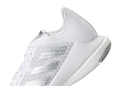 adidas Women's Crazyflight Volleyball Shoe, White/Silver Metallic/Grey, 10