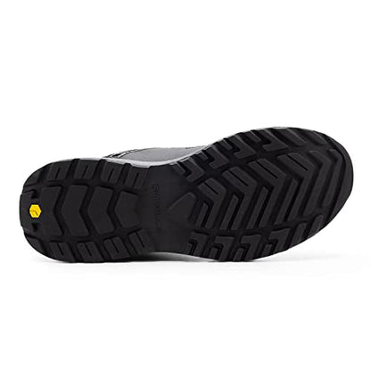 FitVille Mens Wide Hiking Shoes Waterproof Outdoor Work Shoes Trekking Trails Sneakers with Arch Support for Heel Pain Relief - Sturdy Core(Black, 15 X-Wide)