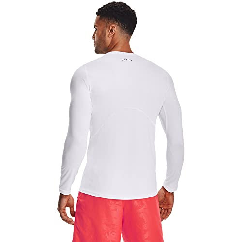 Under Armour Mens Armour Heatgear Fitted Long-sleeve T-shirt , White (100)/Black , XX-Large