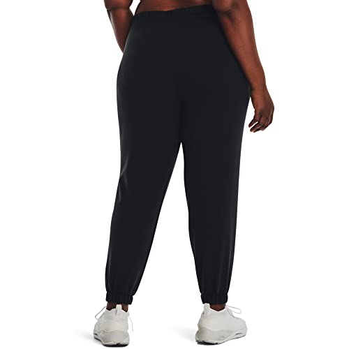 Under Armour Womens Rival Terry Jogger , Black (001)/Lime Foam , 2X
