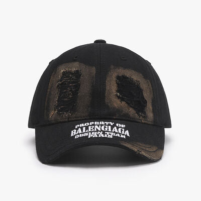 Distressed Letter Cotton Baseball Cap