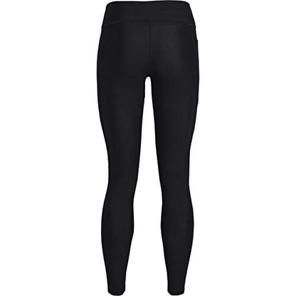 Under Armour Women's HeatGear Armour Mid No-Slip Waistband Pocketed Leggings , Black (001)/White , Medium