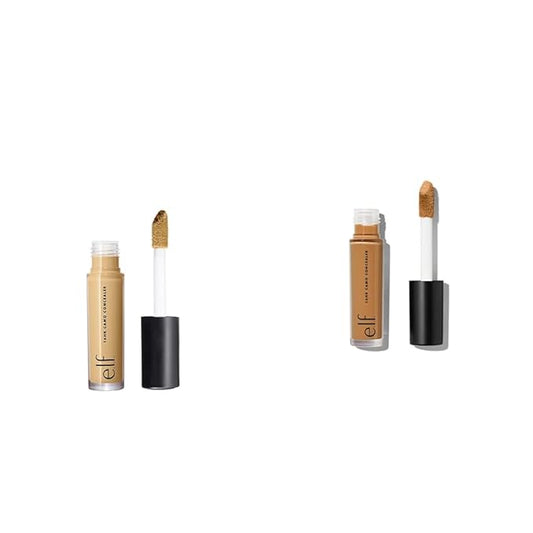 e.l.f 16HR Camo Concealer, Full Coverage & Highly Pigmented, Matte Finish, Tan Sand, 0.203 Fl Oz and e.l.f. 16HR Camo Concealer, Full Coverage & Highly Pigmented, Matte Finish, Deep Olive, 0.203 Fl
