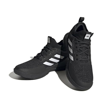 adidas Women's Crazyflight Mid Sneaker, Black/White/Carbon, 8