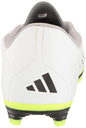 adidas Predator Accuracy.4 Firm Ground Sneaker, White/Core Black/Lucid Lemon, 5 US Unisex Big Kid
