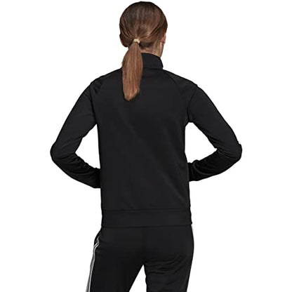adidas Women's Plus Size Essentials Warm-Up Slim 3-Stripes Track Top, Black, 2X