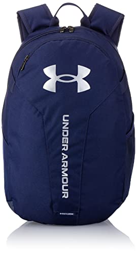 Under Armour Unisex-Adult Hustle Lite Backpack , (410) Midnight Navy / Midnight Navy / Metallic Silver , One Size Fits All