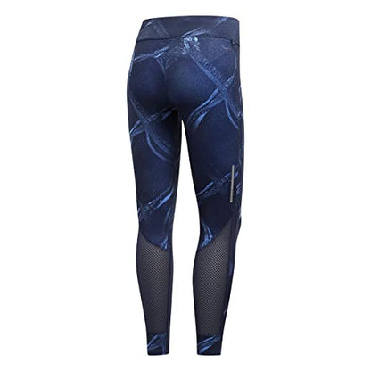 adidas Woman’s Own The Run 7/8 Mid Rise Mesh Tights, XS, Real Blue/Collegiate Royal/Legend Ink
