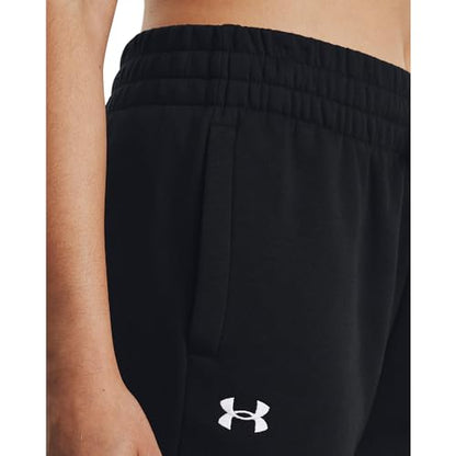 Under Armour Womens Rival Fleece Joggers , (001) Black / / White , Medium