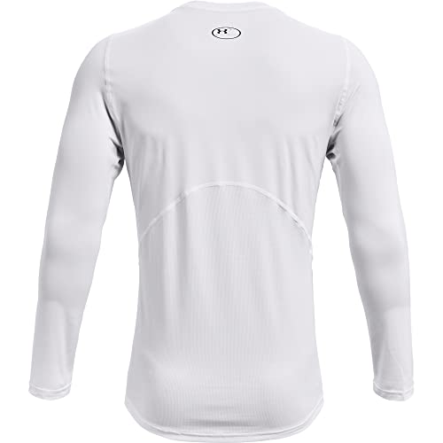 Under Armour Mens Armour Heatgear Fitted Long-sleeve T-shirt , White (100)/Black , XX-Large