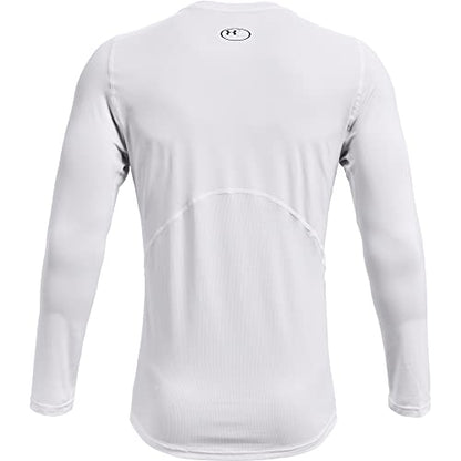 Under Armour Mens Armour Heatgear Fitted Long-sleeve T-shirt , White (100)/Black , XX-Large