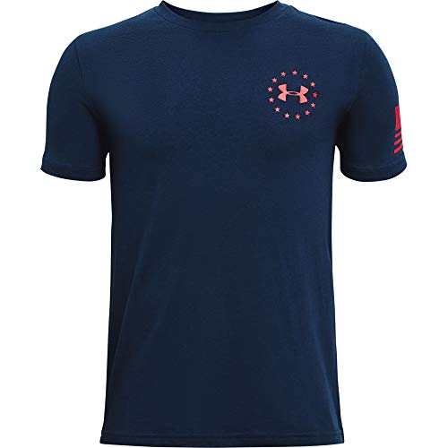 Under Armour Boys Freedom Flag T-Shirt , Academy Blue (408)/Red , X-Small
